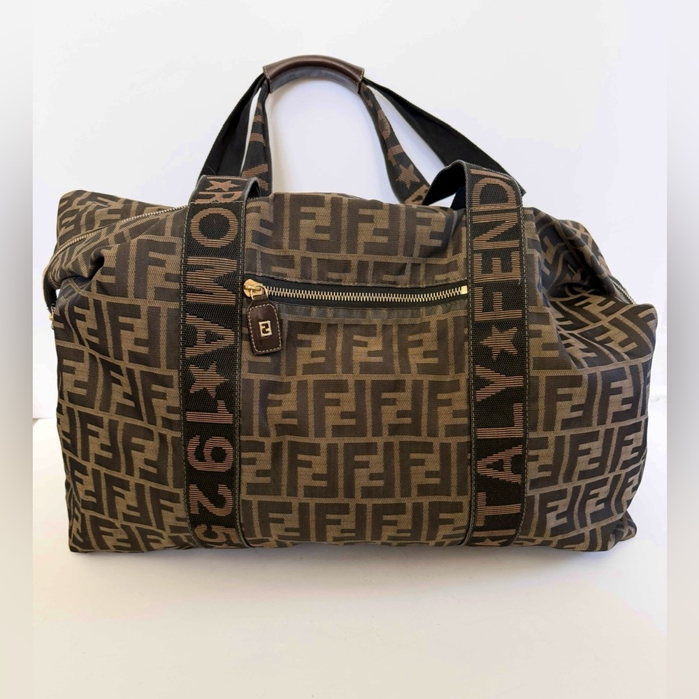 Fendi Brown Monogram Canvas Travel Duffel